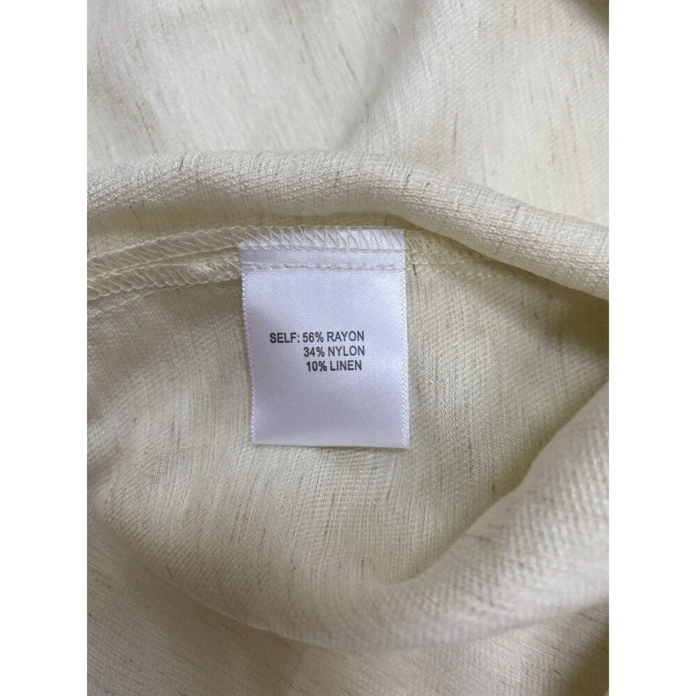Modern Works 1X Yellow Linen Blend Split Neck Sleeveless Top NWT